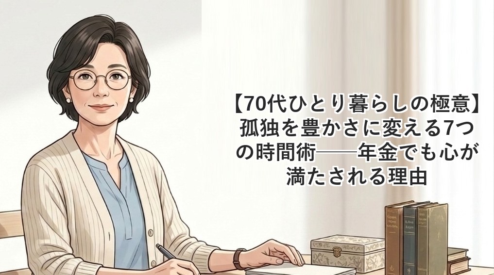 【70代ひとり暮らしの極意】孤独を豊かさに変える7つの時間術──年金でも心が満たされる理由